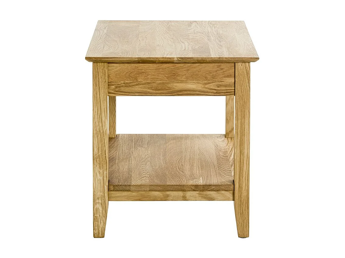 Table d'appoint en bois massif huilé coloris chêne - Longueur 45 x Hauteur 52 x Profondeur 45 cm