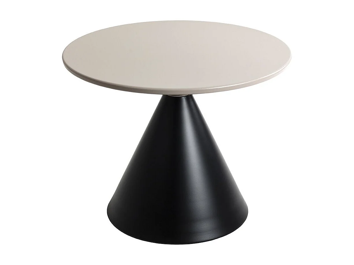 Table basse ronde moderne en métal avec base piédestal coloris Gris/Noir - Diamètre 60 x Hauteur 47 cm