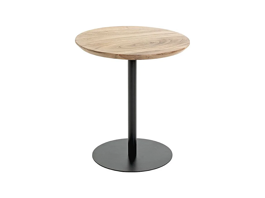 Table d'appoint ronde coloris chêne naturel et pied en métal Noir - diamètre 40 x Hauteur 45 cm