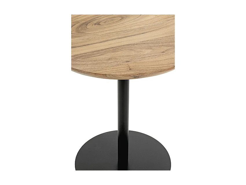 Table d'appoint ronde coloris chêne naturel et pied en métal Noir - diamètre 40 x Hauteur 45 cm