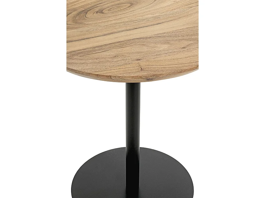 Table d'appoint ronde coloris chêne naturel et pied en métal Noir - diamètre 40 x Hauteur 45 cm