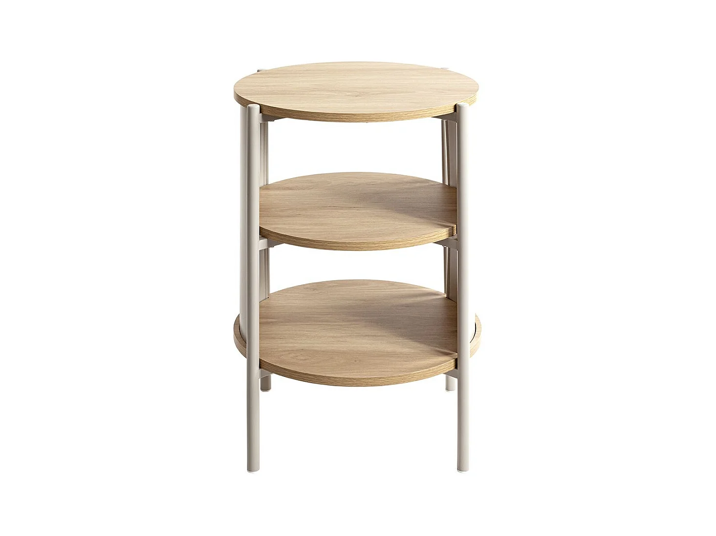 Table d'appoint Table basse coloris Chêne/gris - Diamètre 44 x Hauteur 60 cm