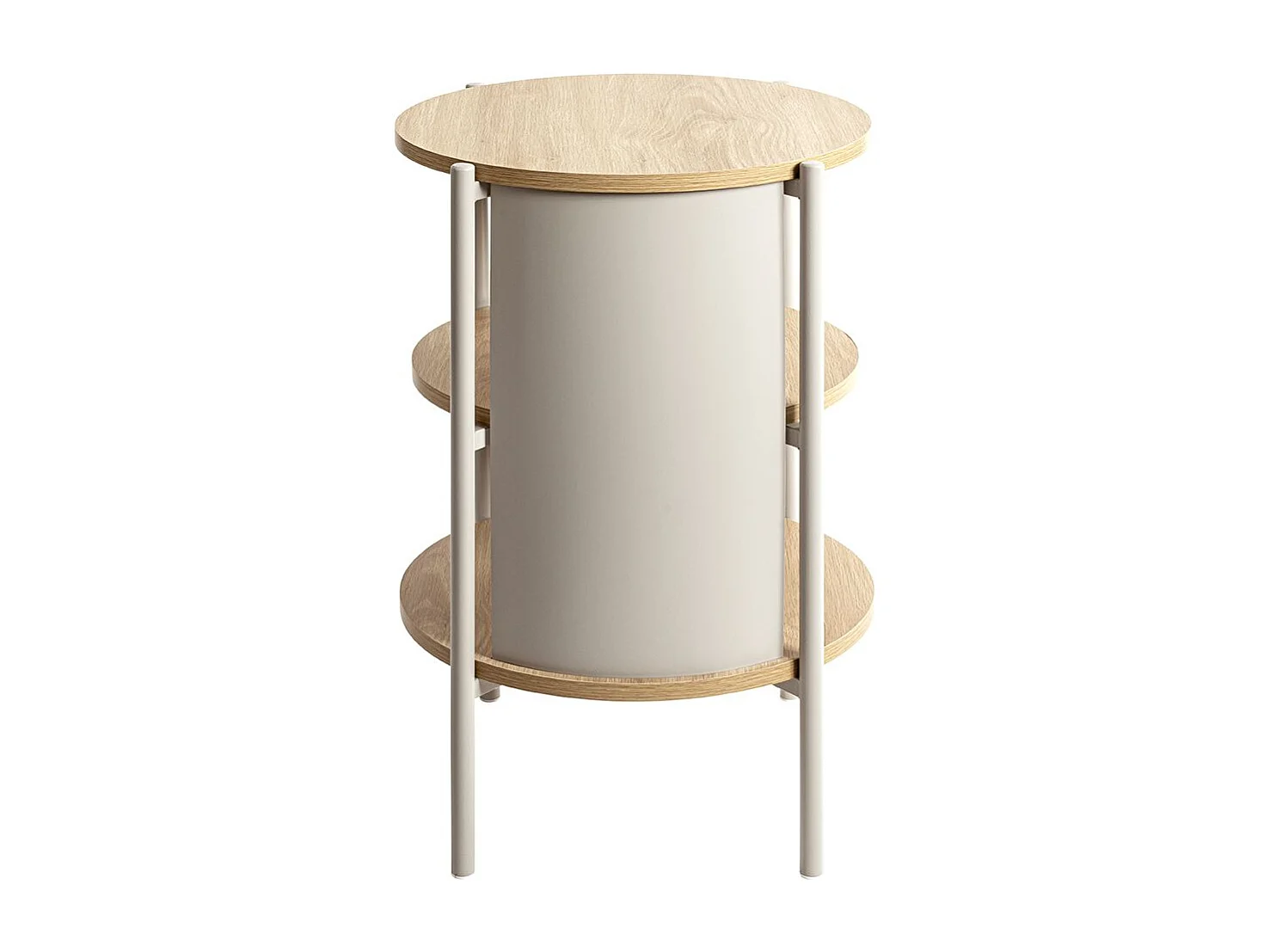 Table d'appoint Table basse coloris Chêne/gris - Diamètre 44 x Hauteur 60 cm