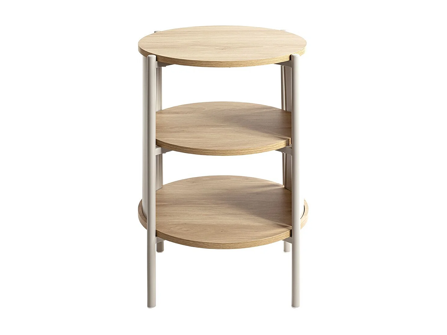 Table d'appoint Table basse coloris Chêne/gris - Diamètre 44 x Hauteur 60 cm