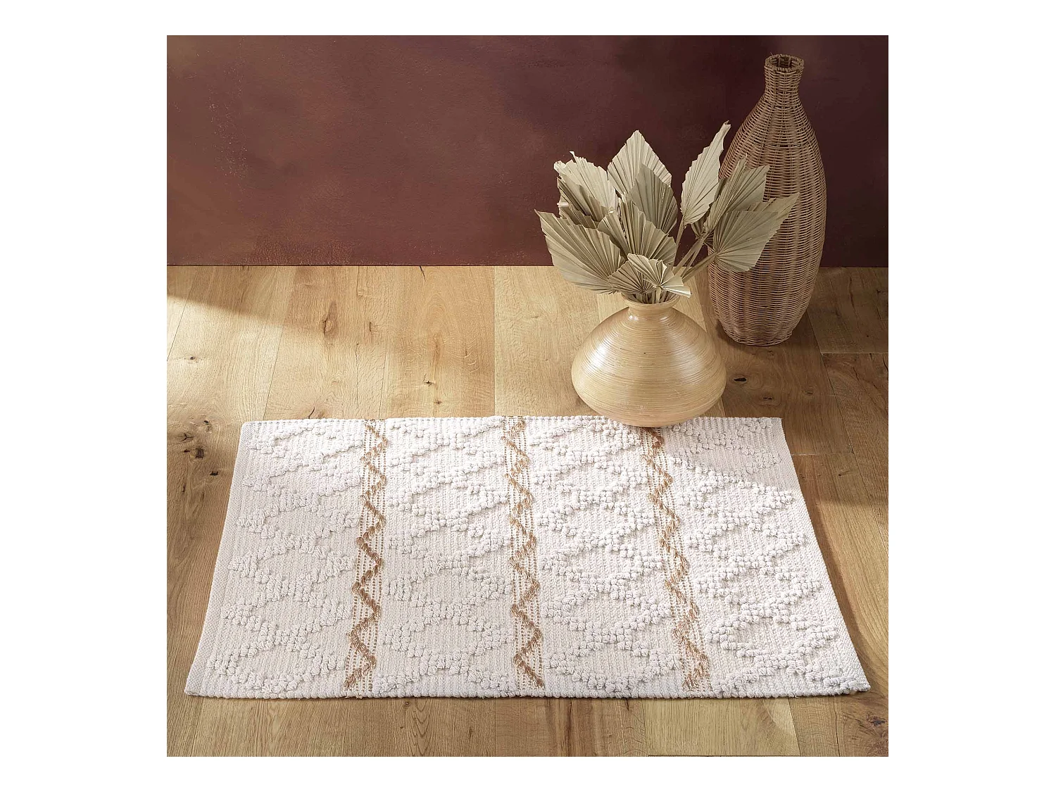 Tapis Déco Fantaisie "Belem" 60x90cm Naturel