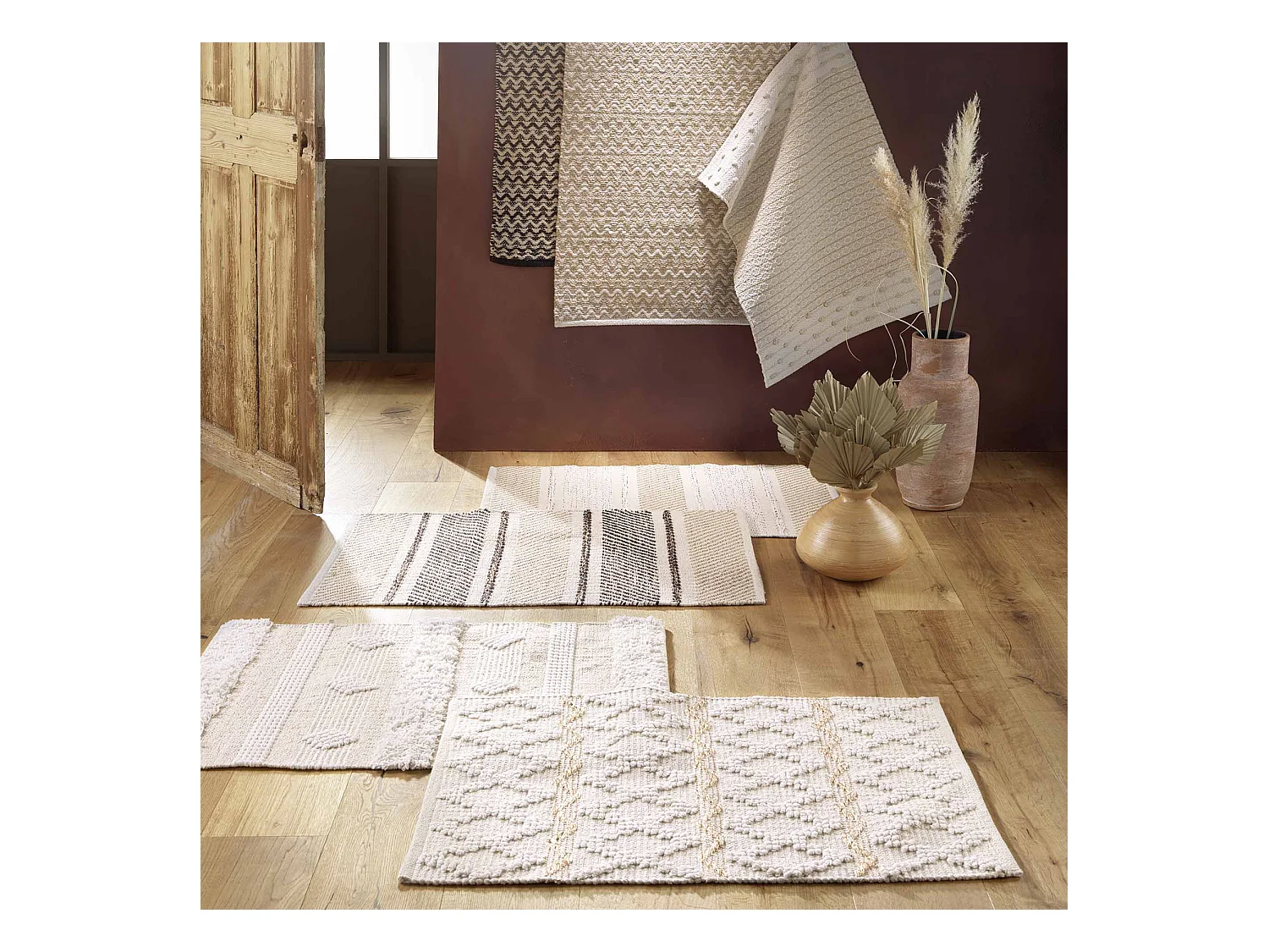 Tapis Déco Fantaisie "Belem" 60x90cm Naturel