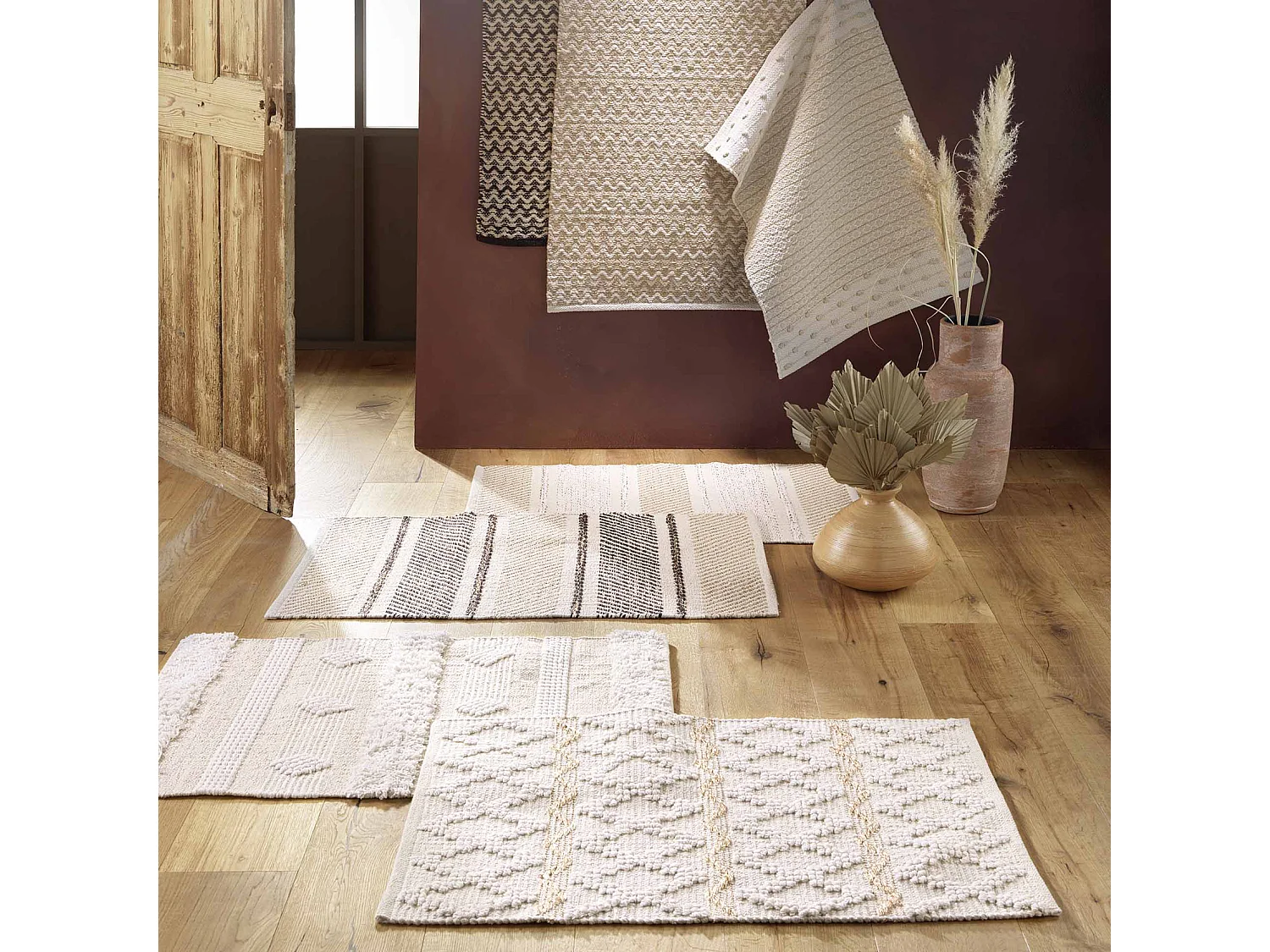 Tapis Déco Fantaisie "Belem" 60x90cm Naturel