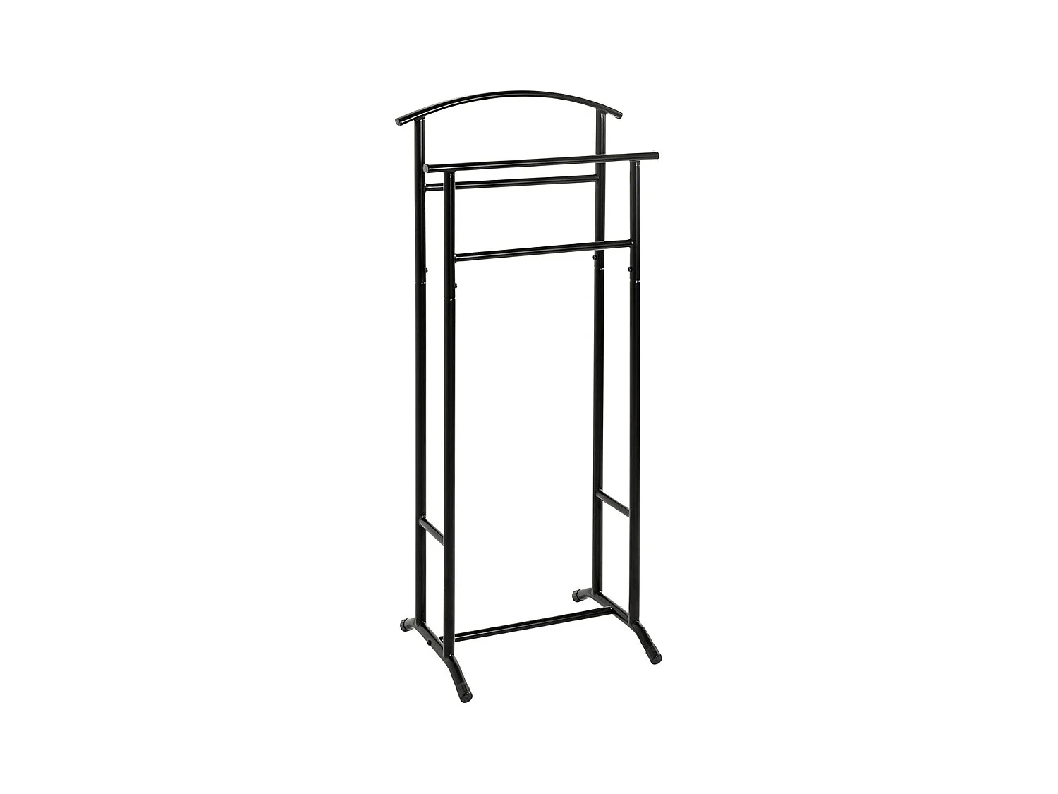 Valet de nuit double en métal Noir - Longueur 48 x Hauteur 107 x Profondeur 36 cm