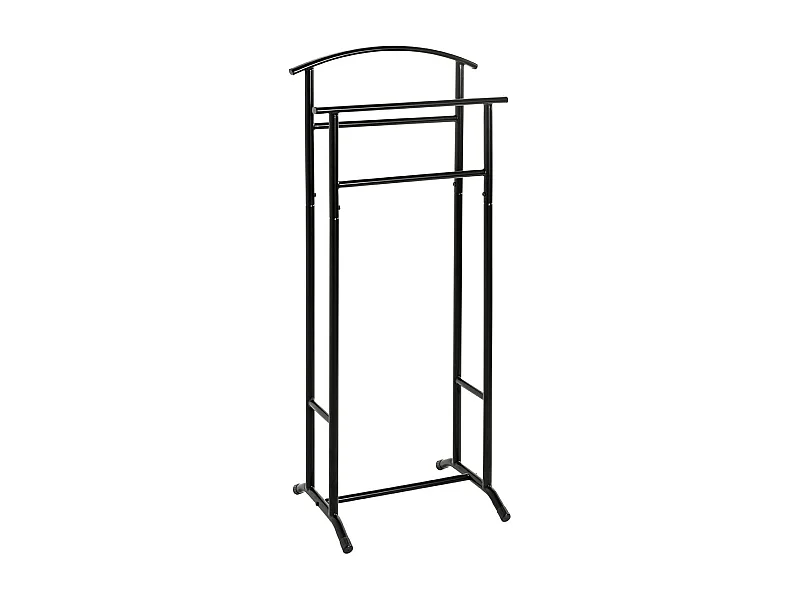 Valet de nuit double en métal Noir - Longueur 48 x Hauteur 107 x Profondeur 36 cm