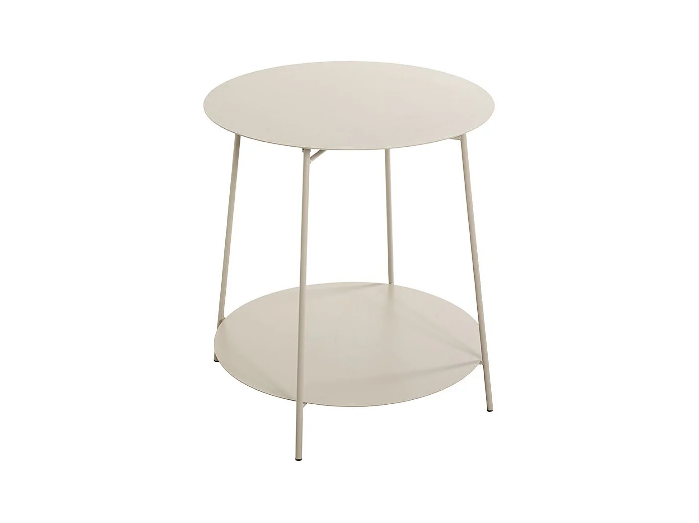 Table d'appoint ronde avec 2 plateaux en métal gris - Diamètre 50 x Hauteur 50 cm
