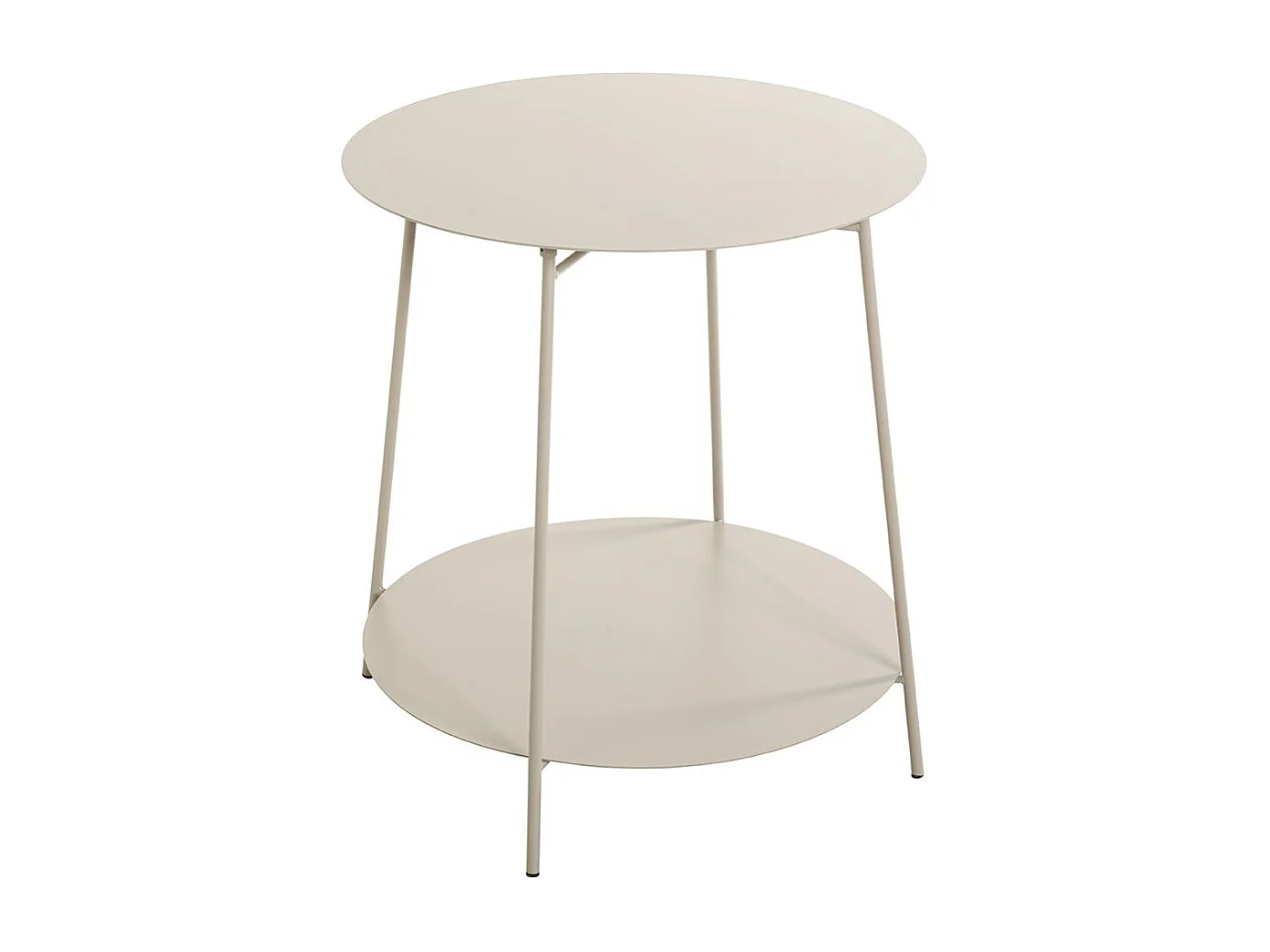 Table d'appoint ronde avec 2 plateaux en métal gris - Diamètre 50 x Hauteur 50 cm