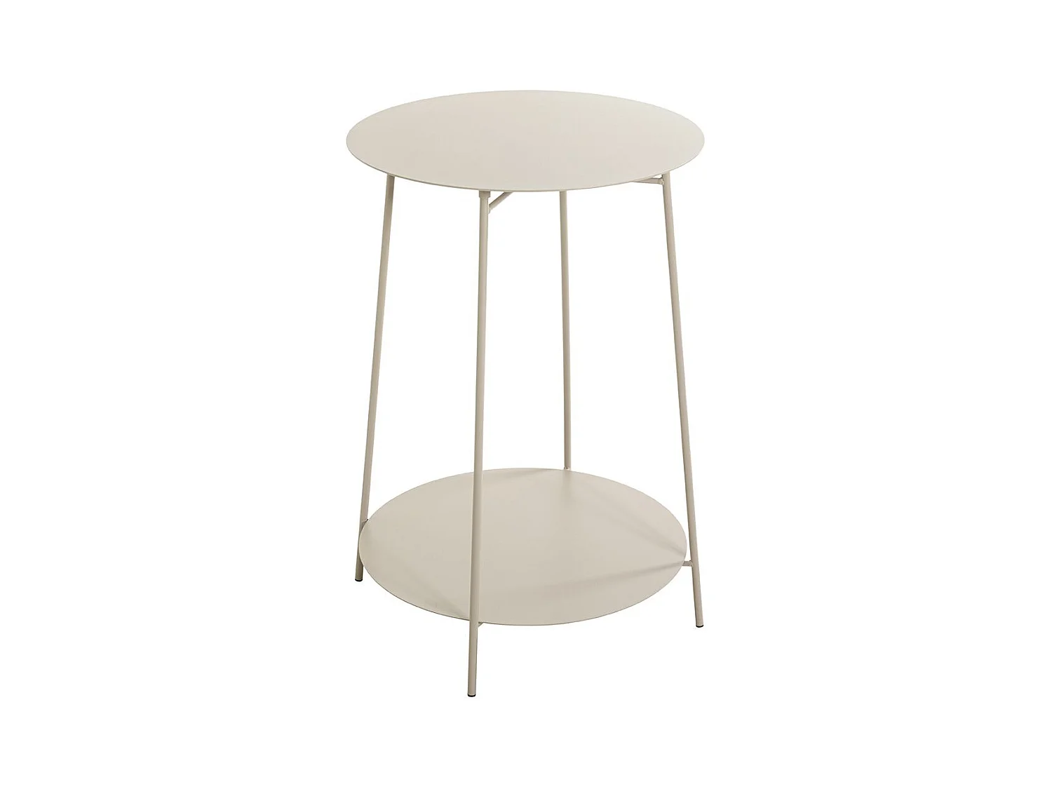 Table d'appoint ronde avec 2 plateaux en métal gris - diamètre 45 x Hauteur 60 cm