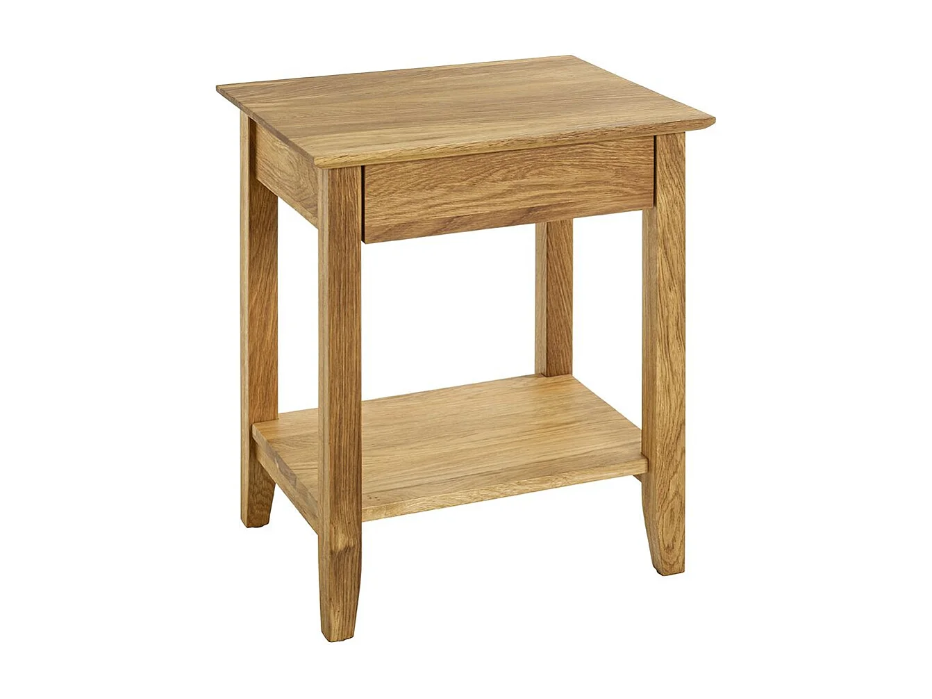 Console table d'appoint 1 tiroir en bois massif huilé coloris chêne - Longueur 56 x Hauteur 52 x Profondeur 30 cm