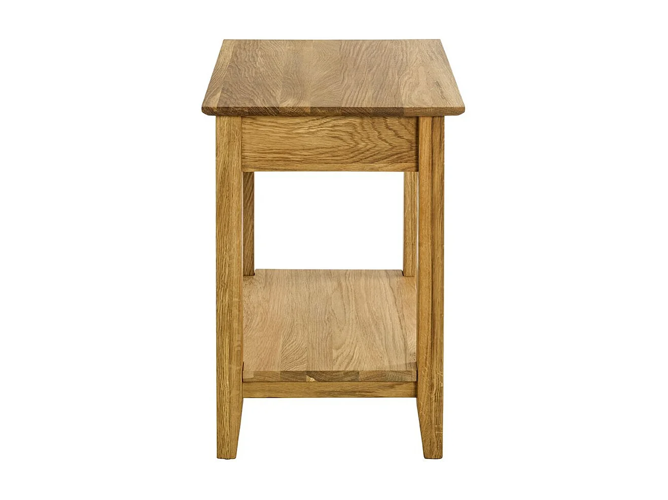Console table d'appoint 1 tiroir en bois massif huilé coloris chêne - Longueur 56 x Hauteur 52 x Profondeur 30 cm
