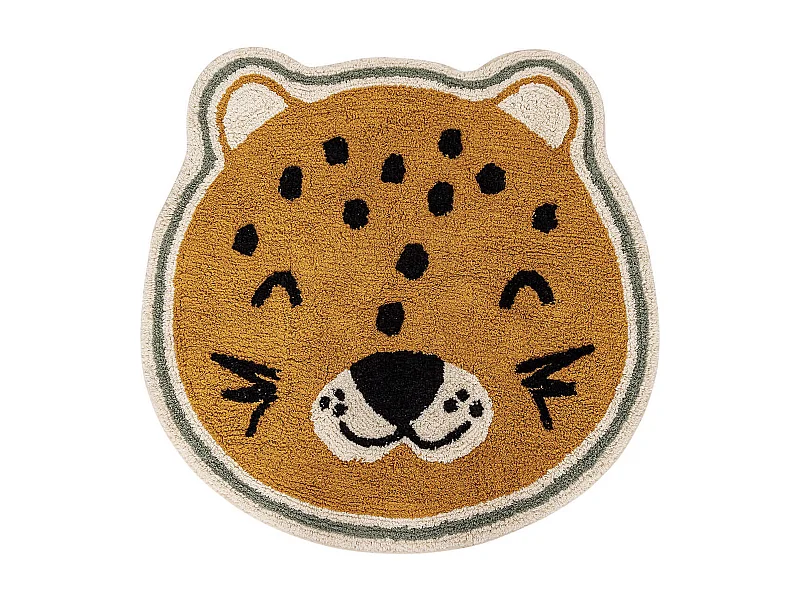 Tapis Déco Enfant "Léopard" 90cm Ocre