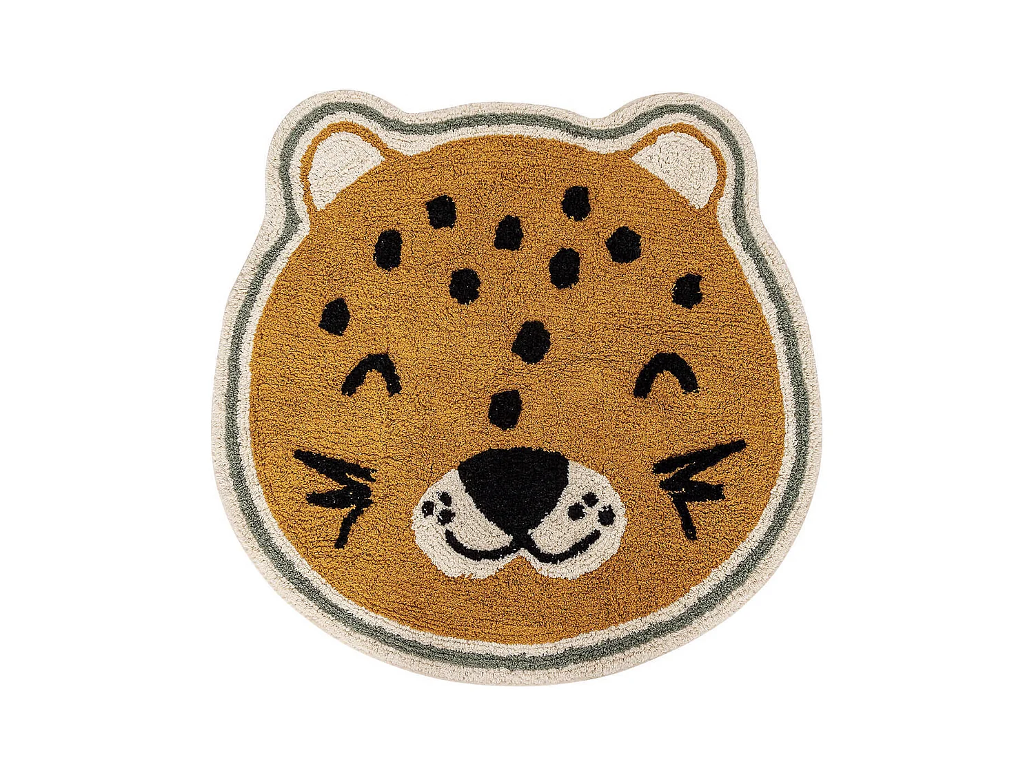Tapis Déco Enfant "Léopard" 90cm Ocre