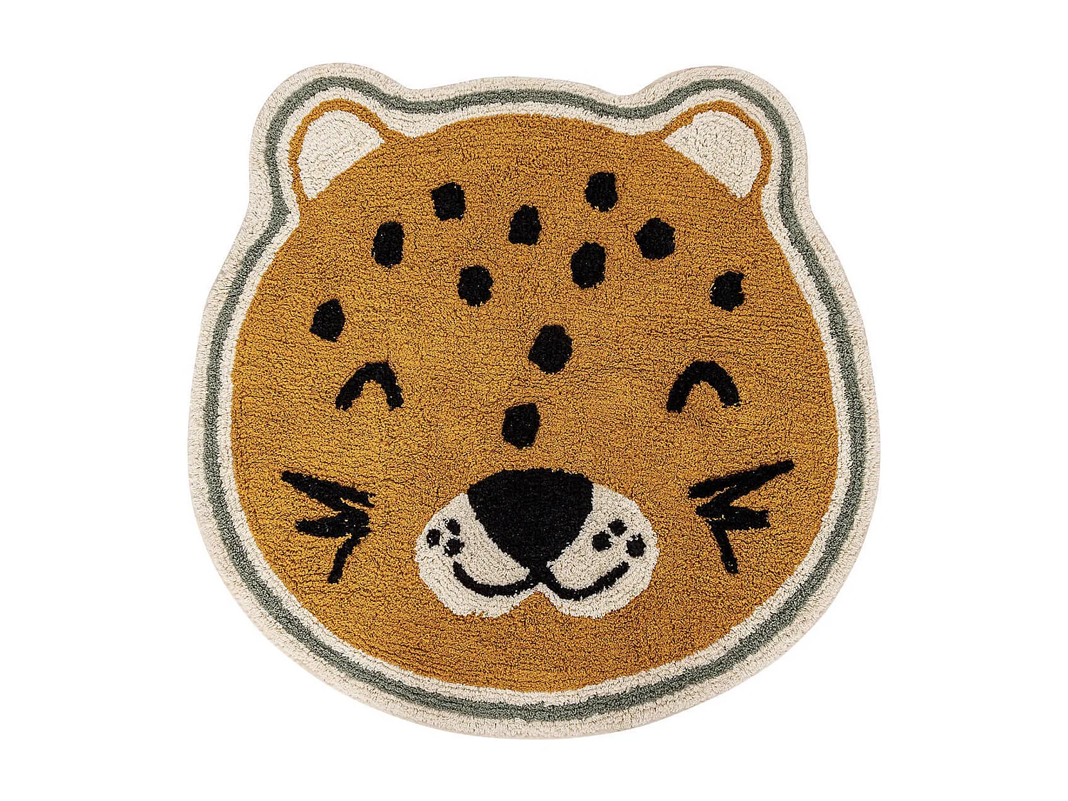 Tapis Déco Enfant "Léopard" 90cm Ocre
