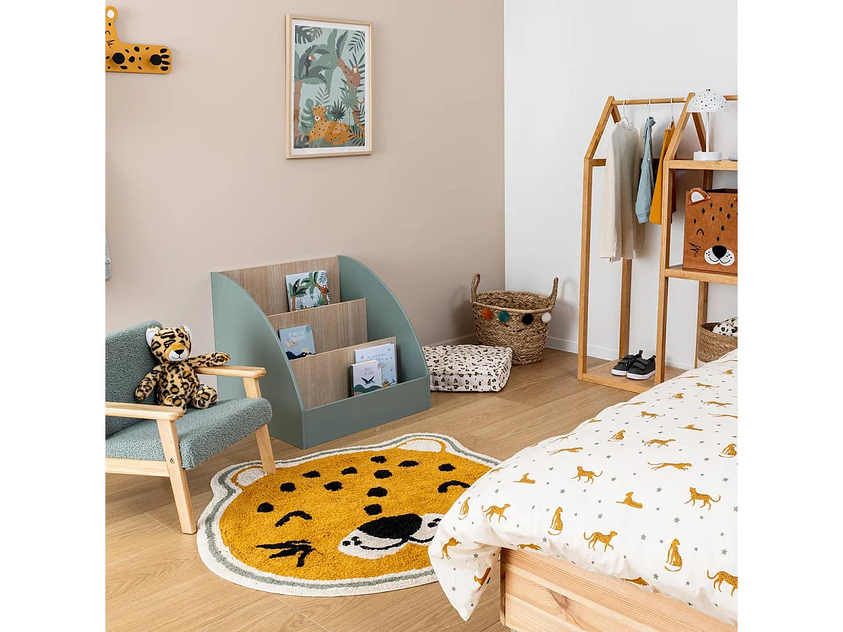 Tapis Déco Enfant "Léopard" 90cm Ocre
