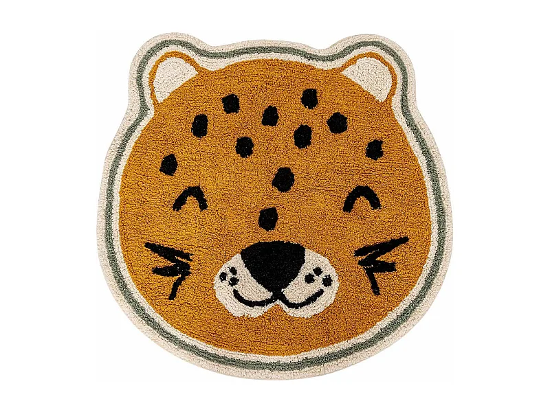 Tapis Déco Enfant "Léopard" 90cm Ocre