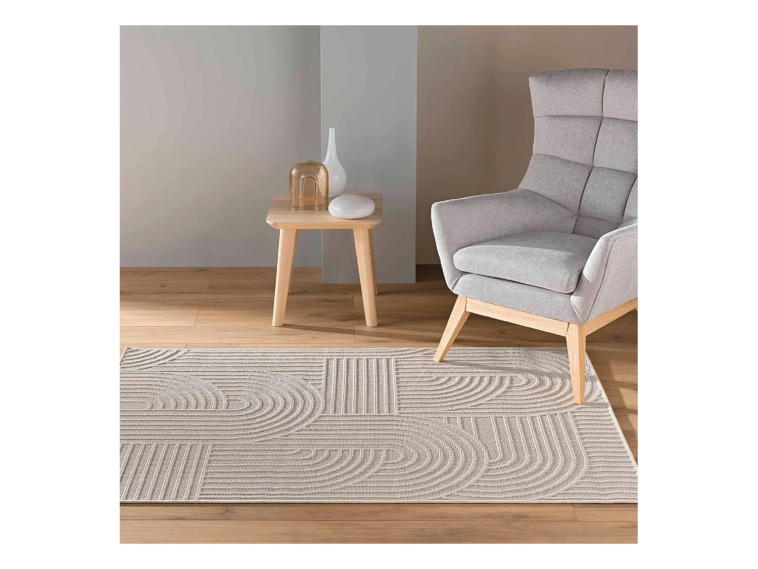 Tapis Déco Tissé "Ezio" 120x170cm Naturel