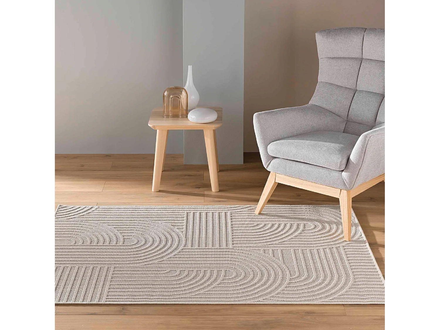 Tapis Déco Tissé "Ezio" 120x170cm Naturel