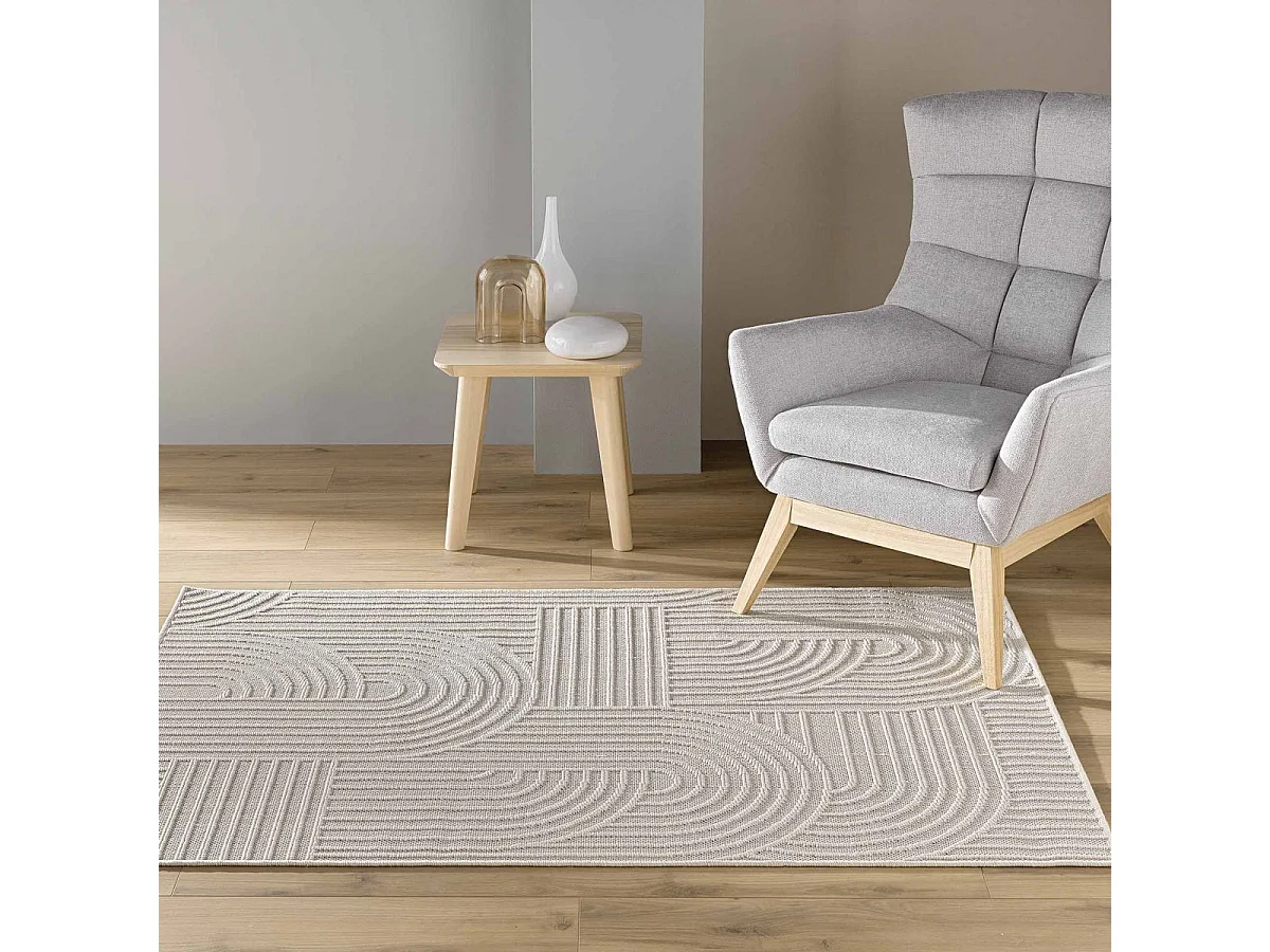 Tapis Déco Tissé "Ezio" 120x170cm Naturel