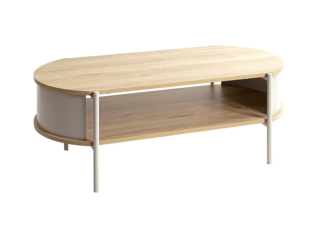 Table basse coloris Chêne/gris - Longueur 100 x Hauteur 37 x Profondeur 54 cm
