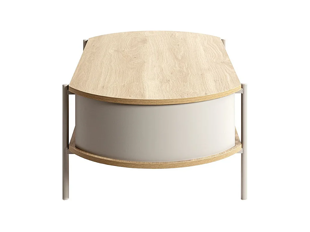 Table basse coloris Chêne/gris - Longueur 100 x Hauteur 37 x Profondeur 54 cm