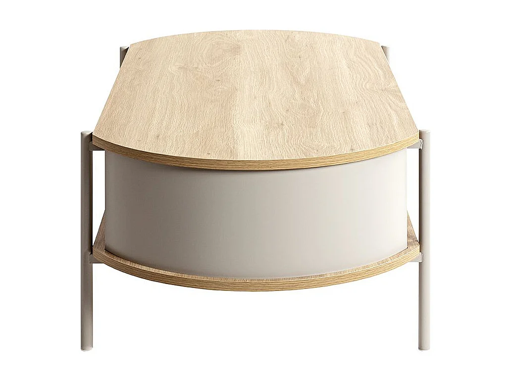 Table basse coloris Chêne/gris - Longueur 100 x Hauteur 37 x Profondeur 54 cm