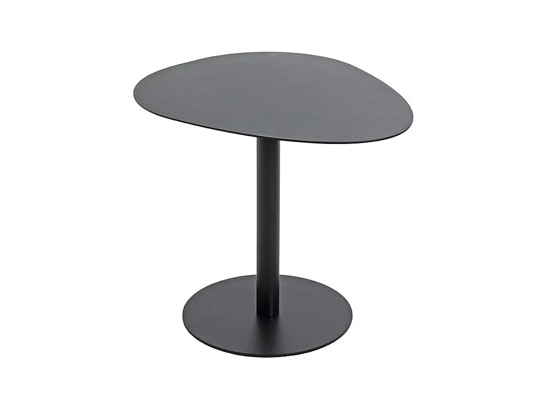 Table d'appoint table basse de salon en métal coloris Noir - Longueur 51 x Profondeur 41 x Hauteur 42 cm