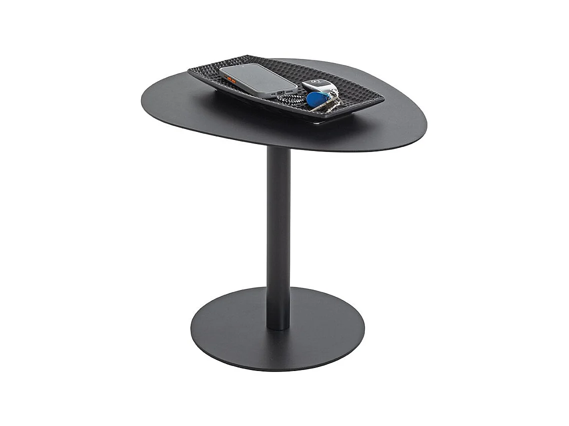 Table d'appoint table basse de salon en métal coloris Noir - Longueur 51 x Profondeur 41 x Hauteur 42 cm