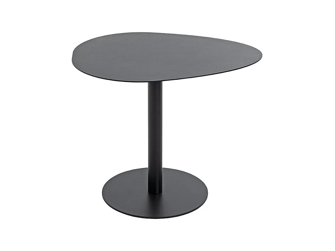 Table d'appoint table basse de salon en métal coloris Noir - Longueur 51 x Profondeur 41 x Hauteur 42 cm