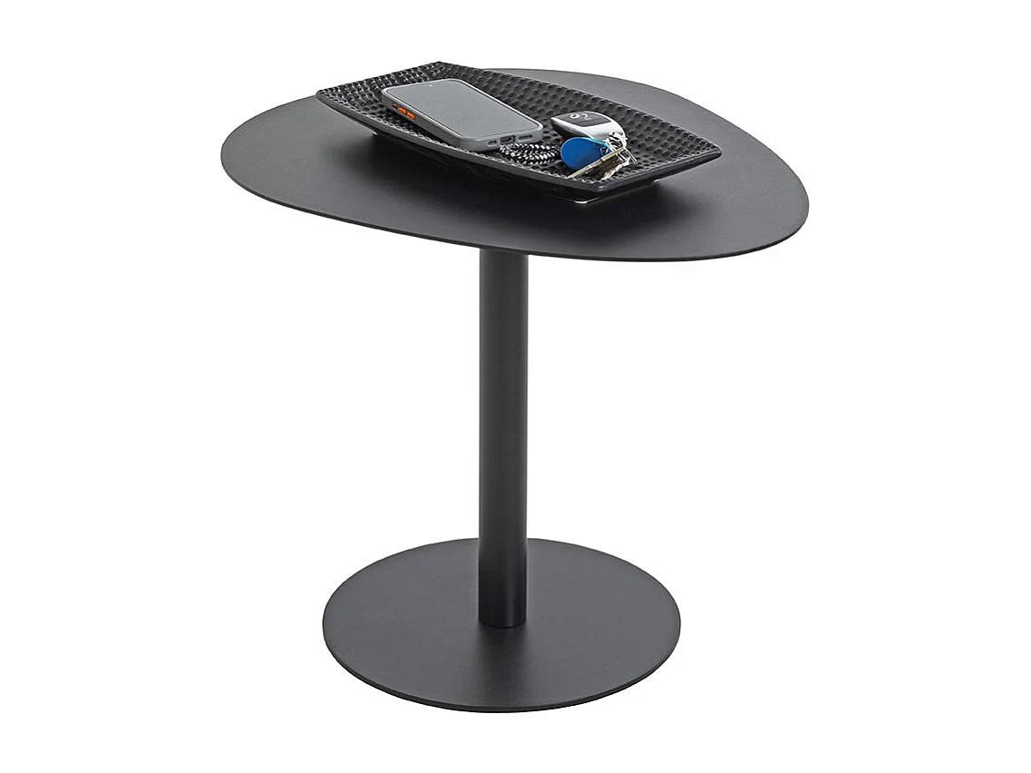 Table d'appoint table basse de salon en métal coloris Noir - Longueur 51 x Profondeur 41 x Hauteur 42 cm