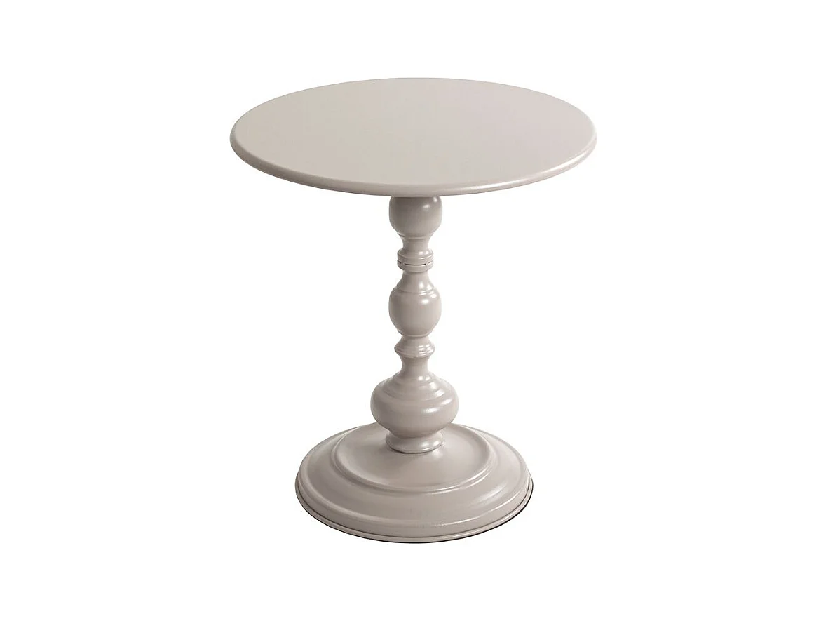 Table basse ronde Table d'appoint en métal coloris gris cachemire - Diamètre 42 x Hauteur 46 cm