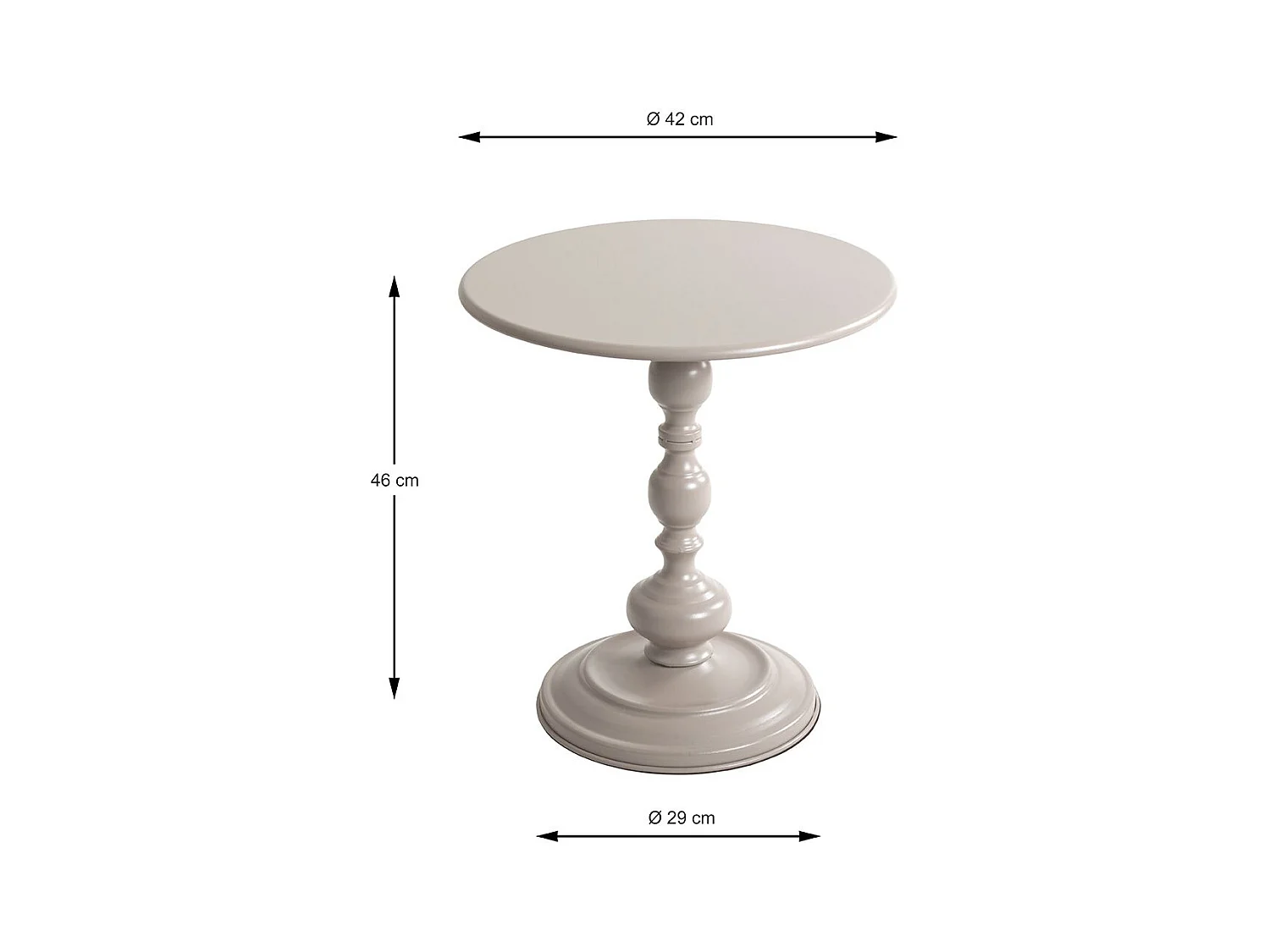Table basse ronde Table d'appoint en métal coloris gris cachemire - Diamètre 42 x Hauteur 46 cm