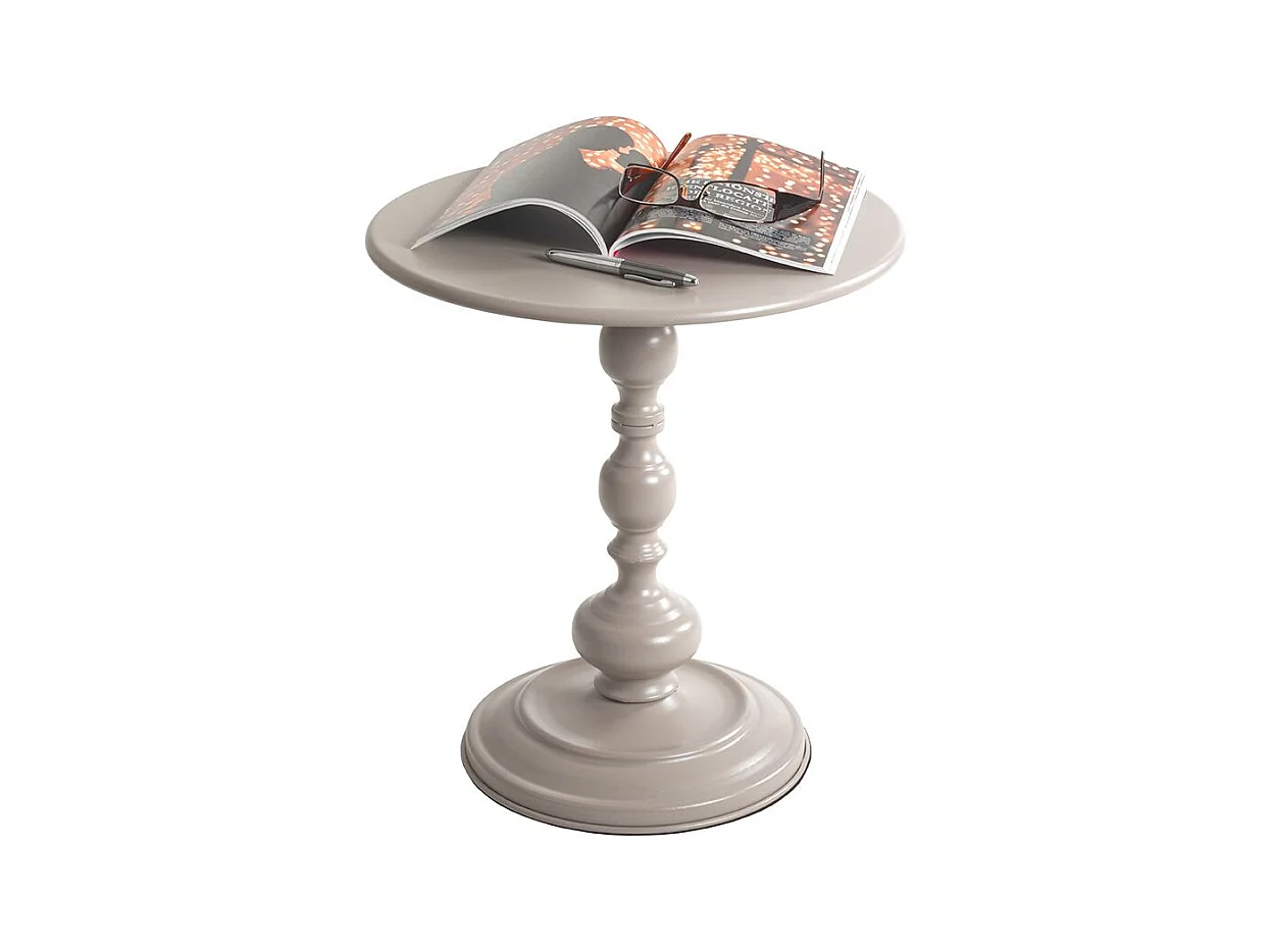 Table basse ronde Table d'appoint en métal coloris gris cachemire - Diamètre 42 x Hauteur 46 cm