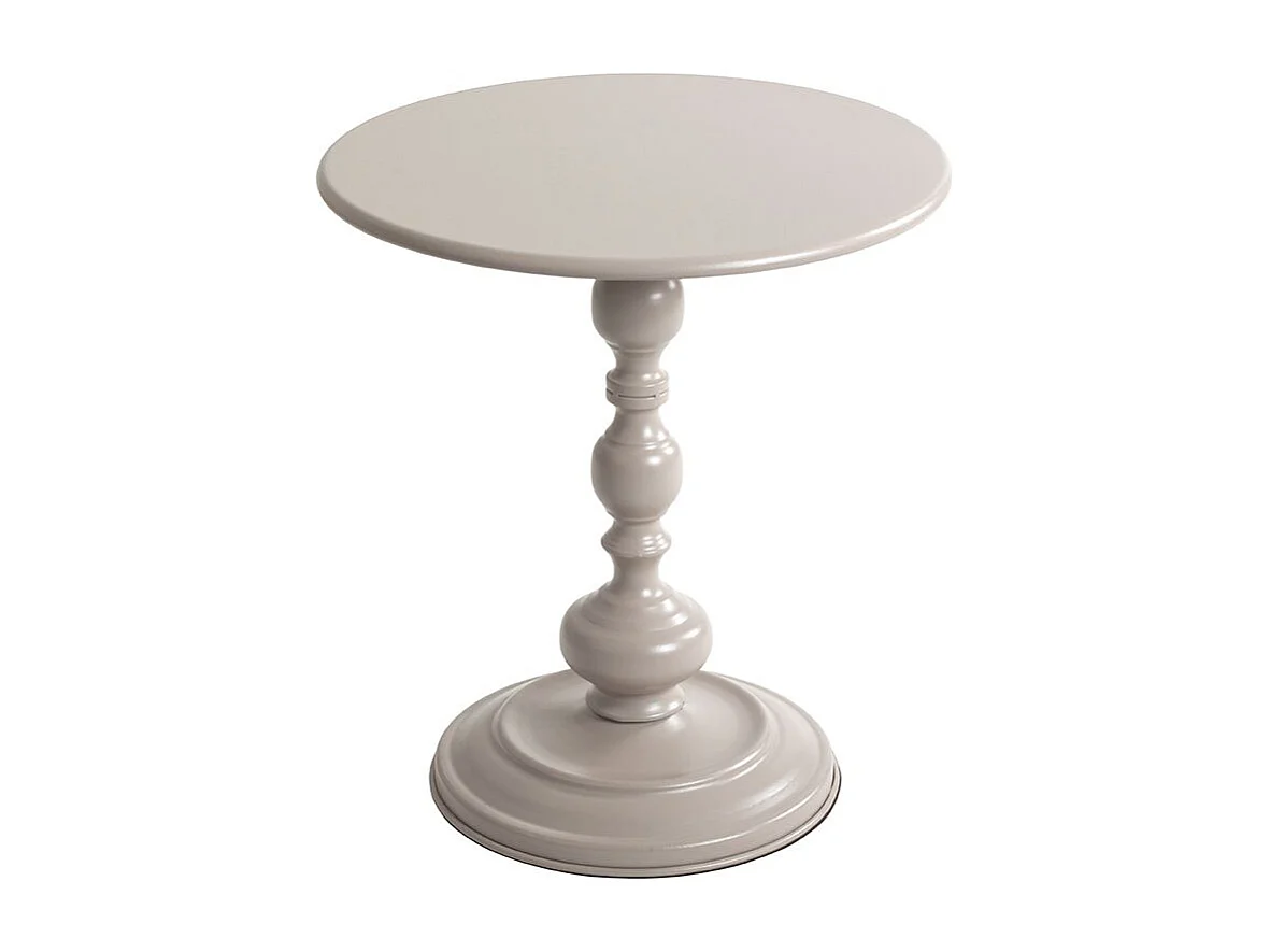 Table basse ronde Table d'appoint en métal coloris gris cachemire - Diamètre 42 x Hauteur 46 cm