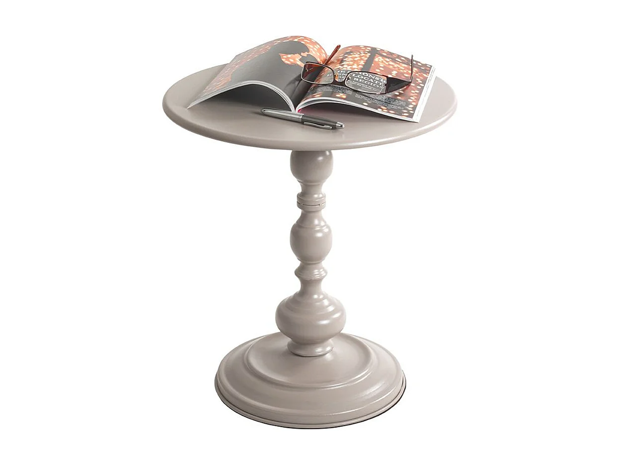 Table basse ronde Table d'appoint en métal coloris gris cachemire - Diamètre 42 x Hauteur 46 cm