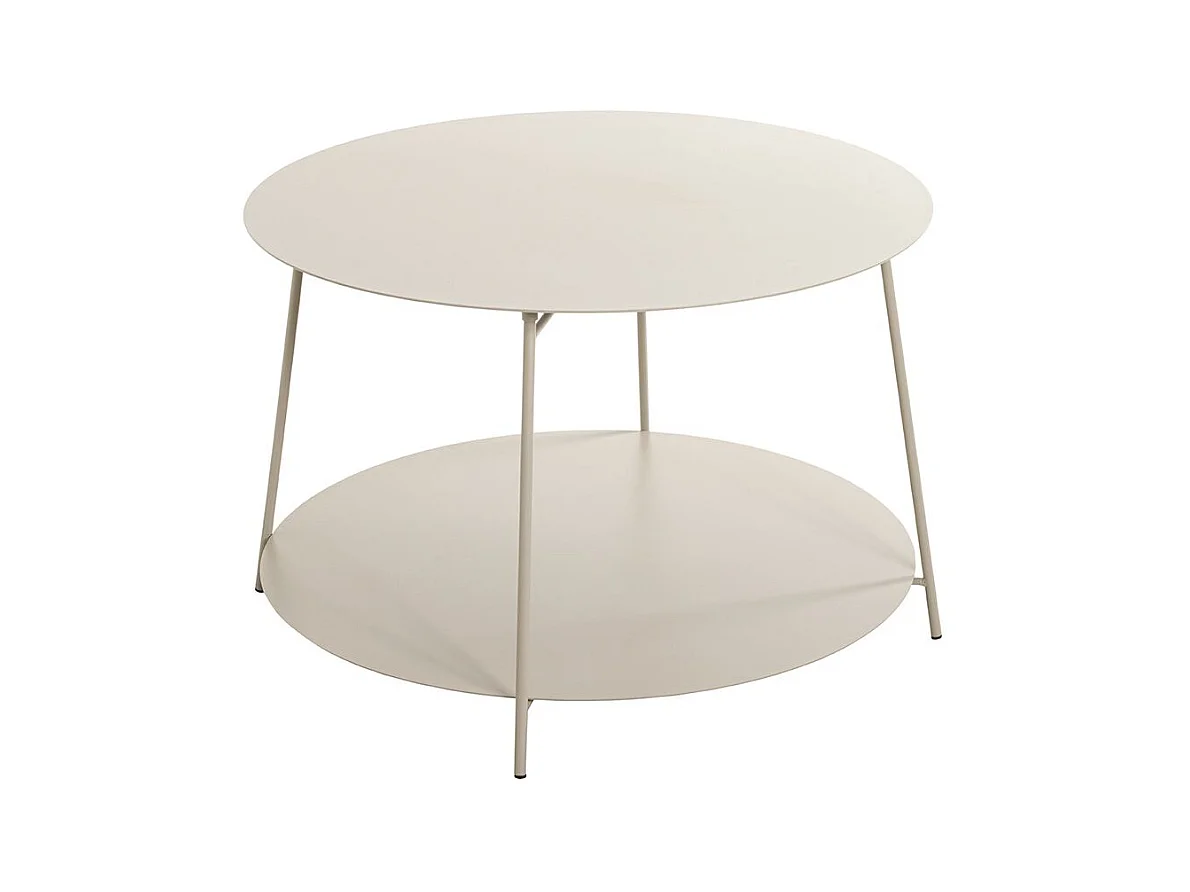 Table basse ronde Table d'appoint en métal coloris gris - Diamètre 65 x Hauteur 40 cm