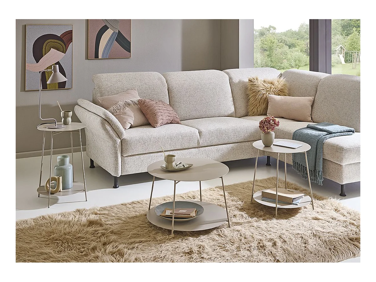 Table basse ronde Table d'appoint en métal coloris gris - Diamètre 65 x Hauteur 40 cm