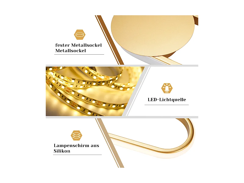 NETTLIFE Applique murale LED d'intérieur - Lampe d'escalier 12W 41cm Lampe de couloir dorée Design moderne 3000K Blanc chaud