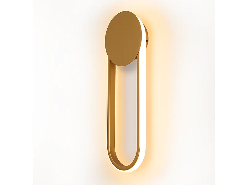 NETTLIFE Applique murale LED d'intérieur - Lampe d'escalier 12W 41cm Lampe de couloir dorée Design moderne 3000K Blanc chaud