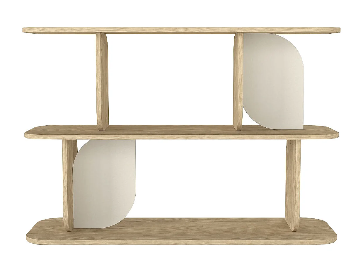 Etagère avec 2 tablettes - Naturel clair et beige - NELERIA