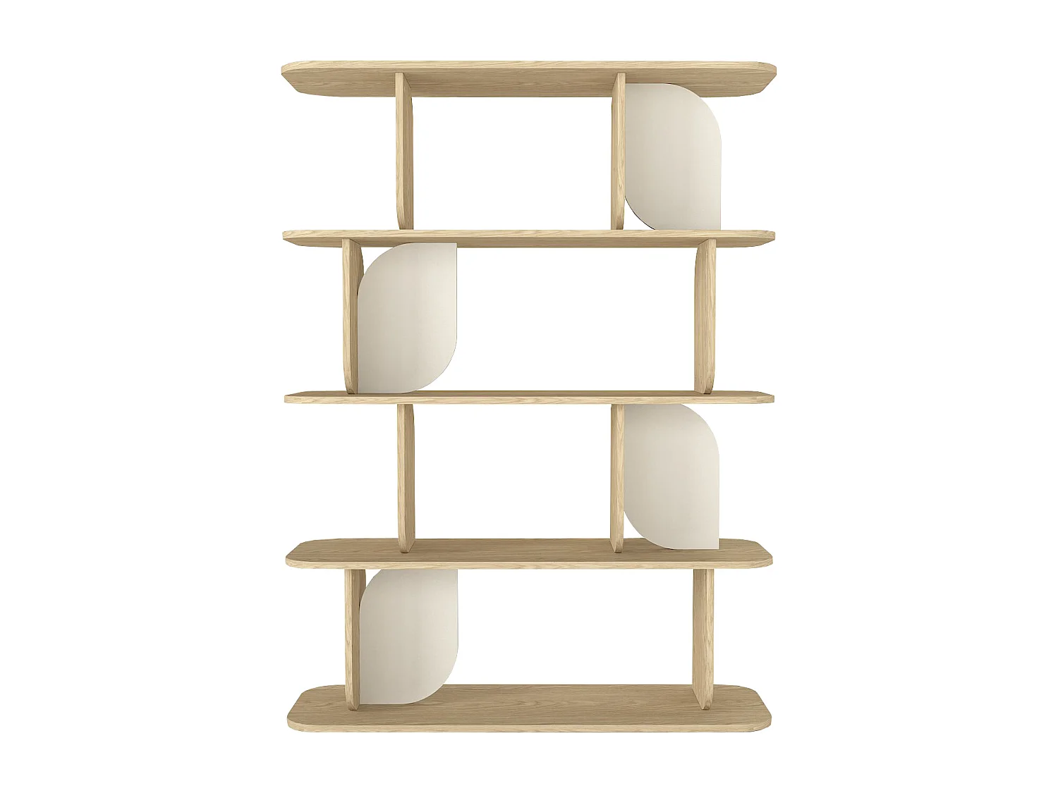 Etagère avec 4 tablettes - Naturel clair et beige - NELERIA