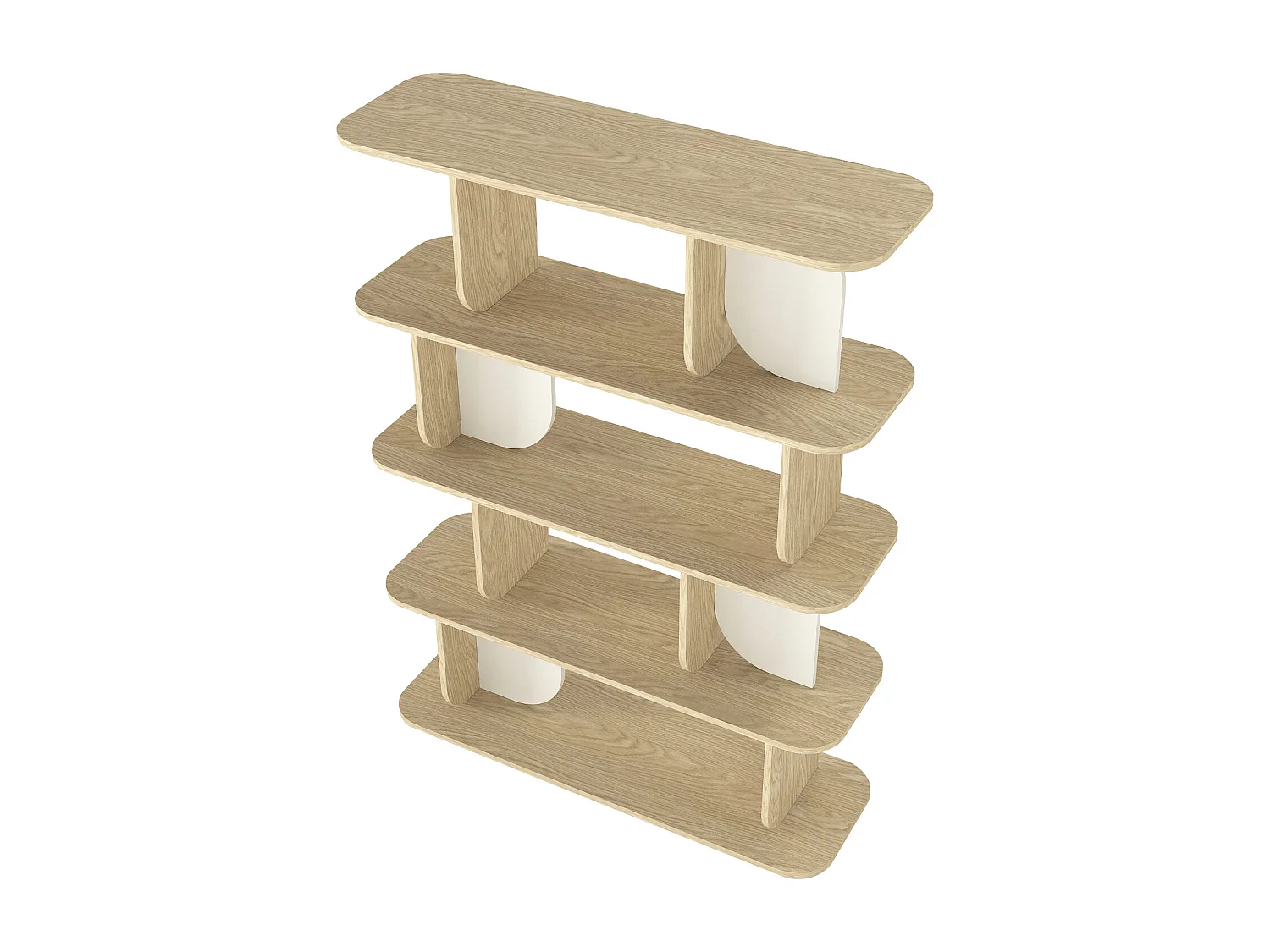 Etagère avec 4 tablettes - Naturel clair et beige - NELERIA