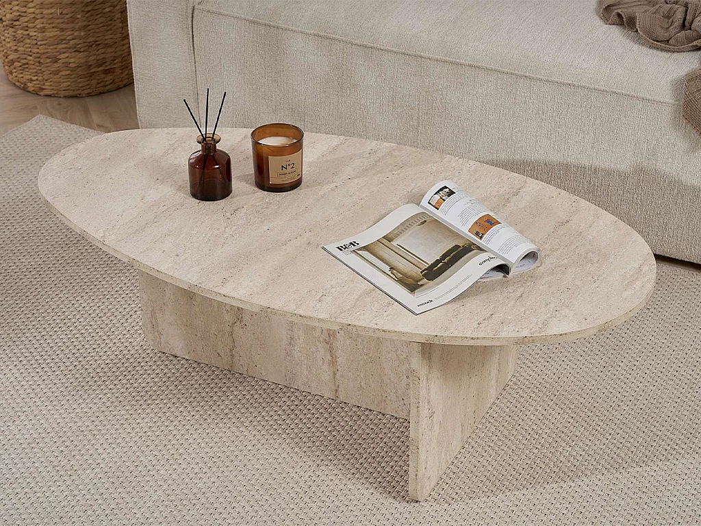 Table basse - Effet travertin - ISENORA