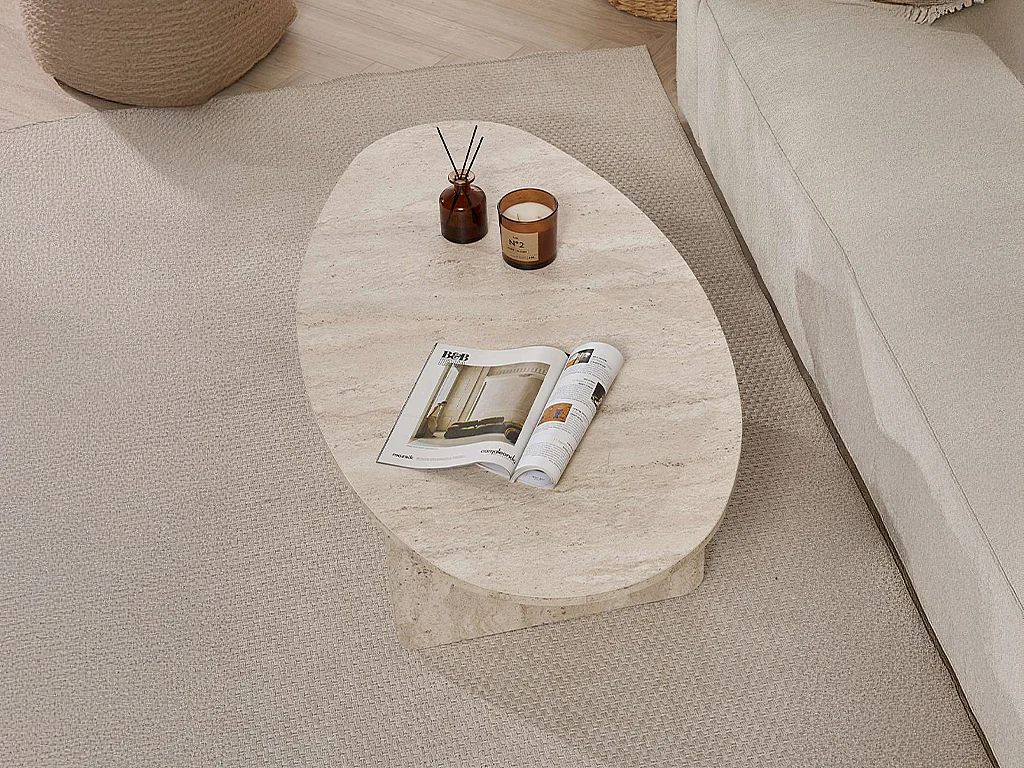 Table basse - Effet travertin - ISENORA