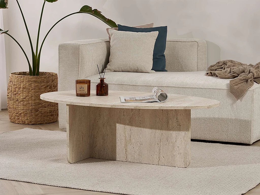 Table basse - Effet travertin - ISENORA