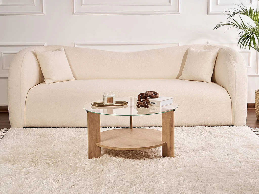 Table basse en verre trempé - Naturel clair - SENIRA