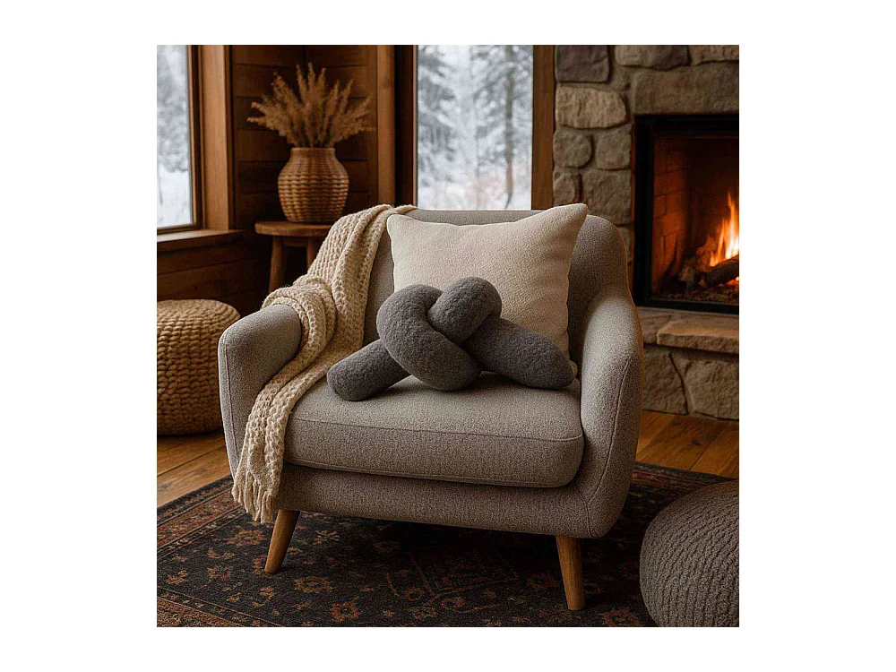 Coussin nœud en polyester Ask Dugum